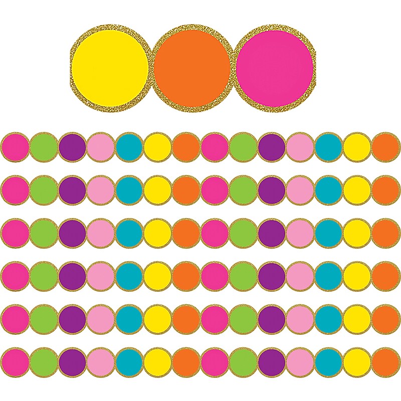 Teacher Created Resources Confetti Circles Die-Cut Border Trim, 35 Feet Per Pack, 6 Packs (TCR3571-6) image 1