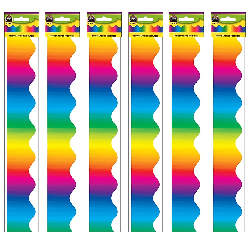 Teacher Created Resources Multicolor Scalloped Border Trim, 35 Feet Per Pack, 6 Packs (TCR4177-6) image 1