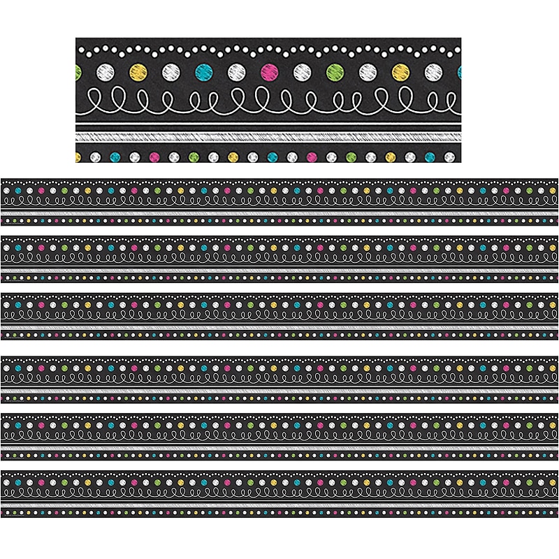 Teacher Created Resources Chalkboard Brights Straight Border Trim, 35 Feet Per Pack, 6 Packs (TCR5619-6) image 1