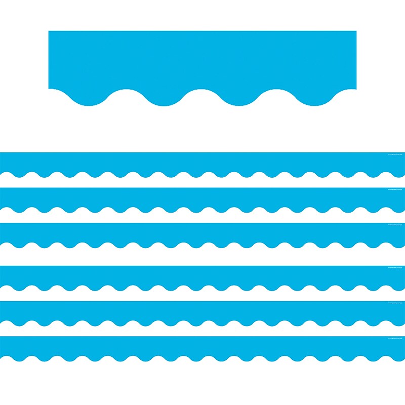 Teacher Created Resources Aqua Scalloped Border Trim, 2.19" x 35', 6 Packs (TCR5703-6) image 1