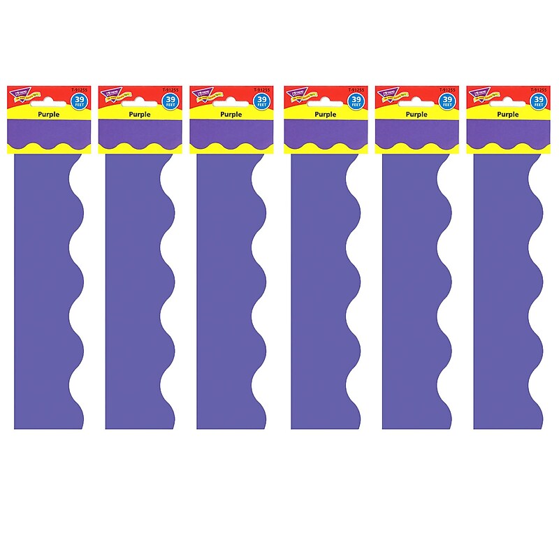 Trend Enterprises Purple Terrific Trimmers, 2.25" x 39', 12 Strips/Pack, 6 Packs/Bundle (T-91255-6) image 1