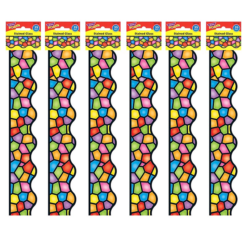 TREND Stained Glass Terrific Trimmers, 39 Feet Per Pack, 6 Packs (T-92136-6) image 1