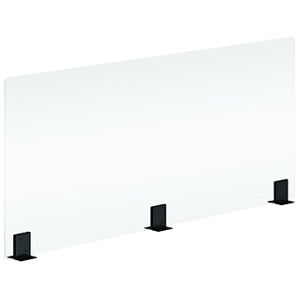 HON Systems 25" x 57.5" Table Privacy Screen, Clear/Black (HONACRYS2560P71)