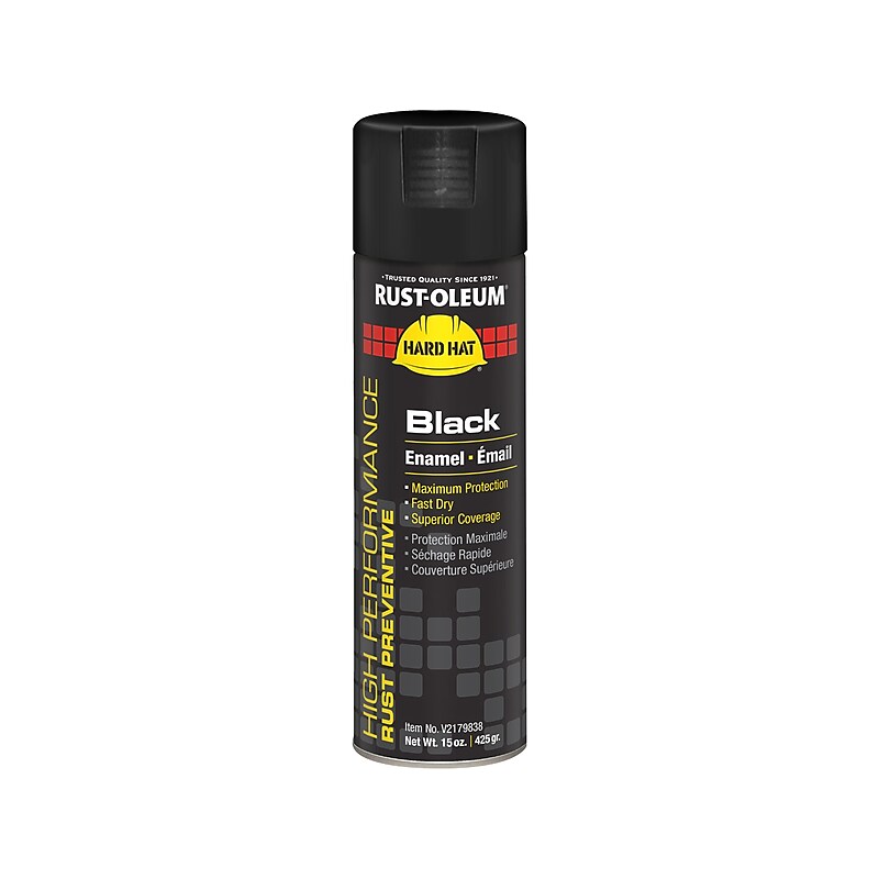 Rust-Oleum Hard Hat V2100 Gloss Spray Paint, Black, 15 oz., 6/Pack (V2179838) image 1