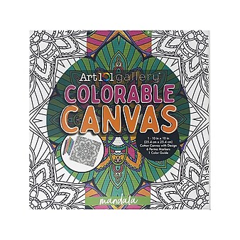 Art 101 Gallery Colorable Canvas with Permanent Markers, White, 2/Pack (23008)