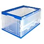 Mount-It! 69 Quart Storage Crate with Hinged Lid, Plastic, Clear/Blue (MI-909)~#|#~sp135999965_sc7