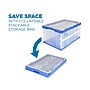 Mount-It! 69 Quart Storage Crate with Hinged Lid, Plastic, Clear/Blue (MI-909)~#|#~sp135999990_sc7