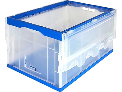 Mount-It! Folding Plastic Storage Crate - 3-Pack - Thumbnail 2