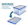 Mount-It! 68.68 Quart Storage Bin with Hinged Lid, Plastic, Clear/Blue, 3/Pack (MI-910)~#|#~sp136000025_sc7