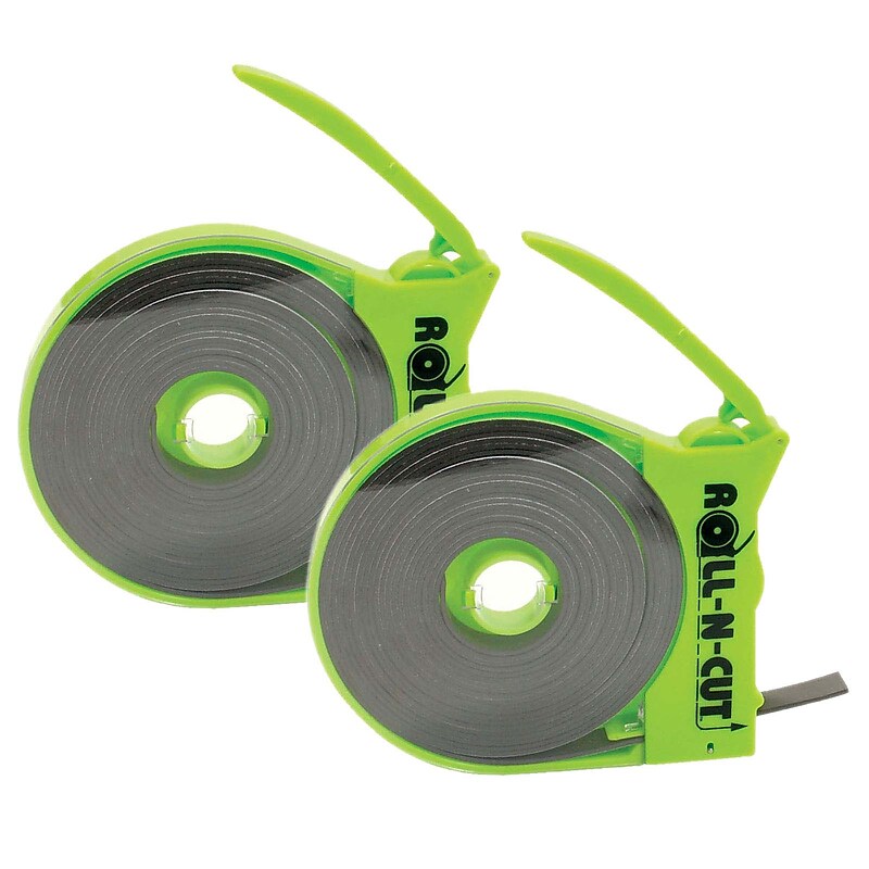 Zeüs Magnetic Tape with Self Cutting Dispenser, 0.5" x 15', Black, Pack of 2 (BAUM66021-2) image 1