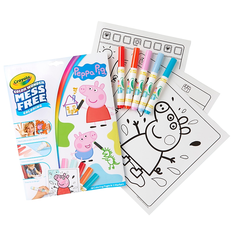 Crayola Color Wonder Mess Free: Coloring Pad & Markers, Peppa Pig, Pre-K+ (BIN757000) image 1