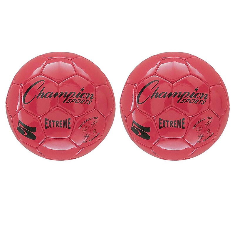 Champion Sports Extreme Soccer Ball, Size 5, Red, Pack of 2 (CHSEX5RD-2) image 1