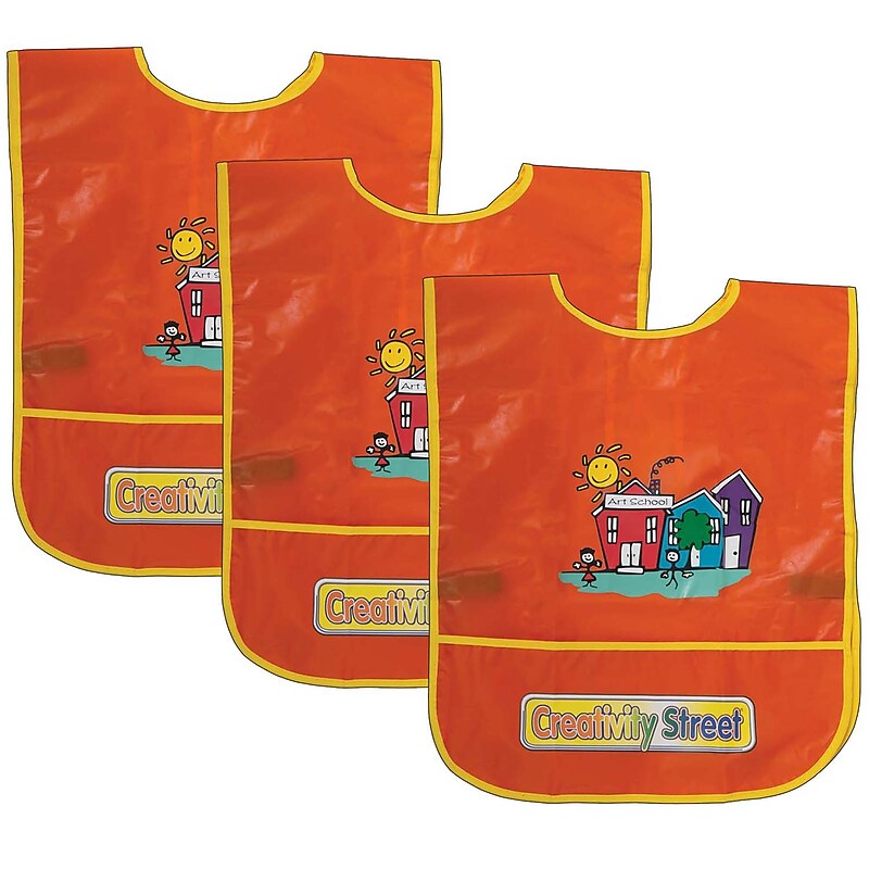 Creativity Street Children's Artist Smock, Orange, 15" x 12", Pack of 3 (CK-5207-3) image 1