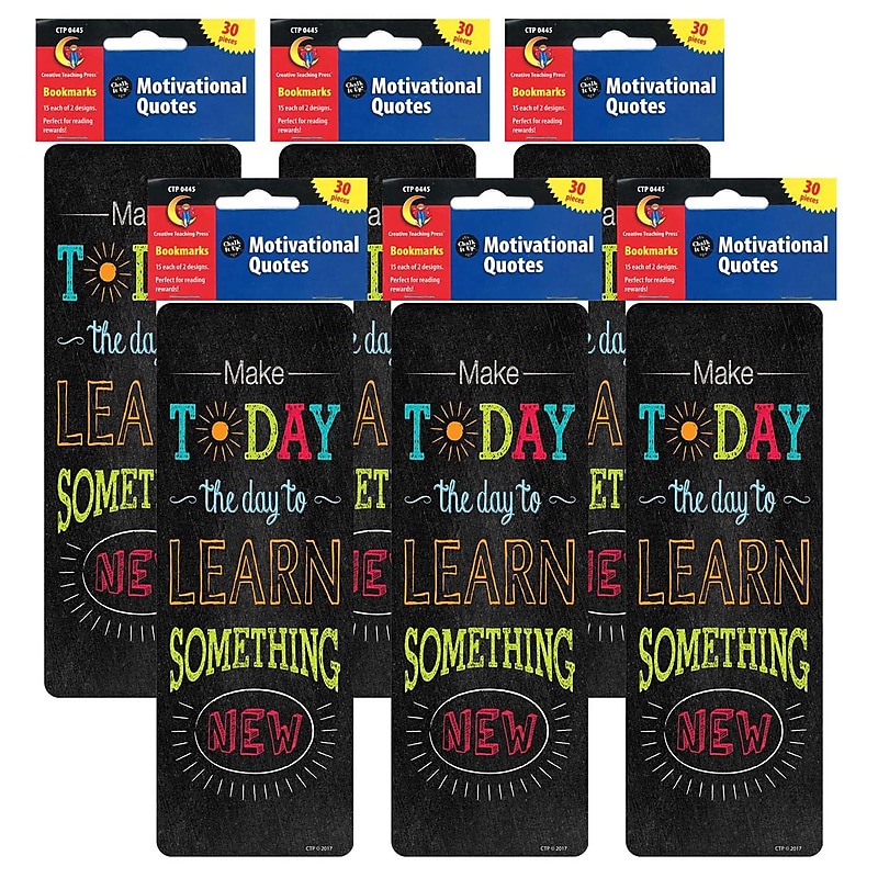 Creative Teaching Press Chalk It Up! Motivational Quotes Bookmarks, 30 Per Pack, 6 Packs (CTP0445-6) image 1