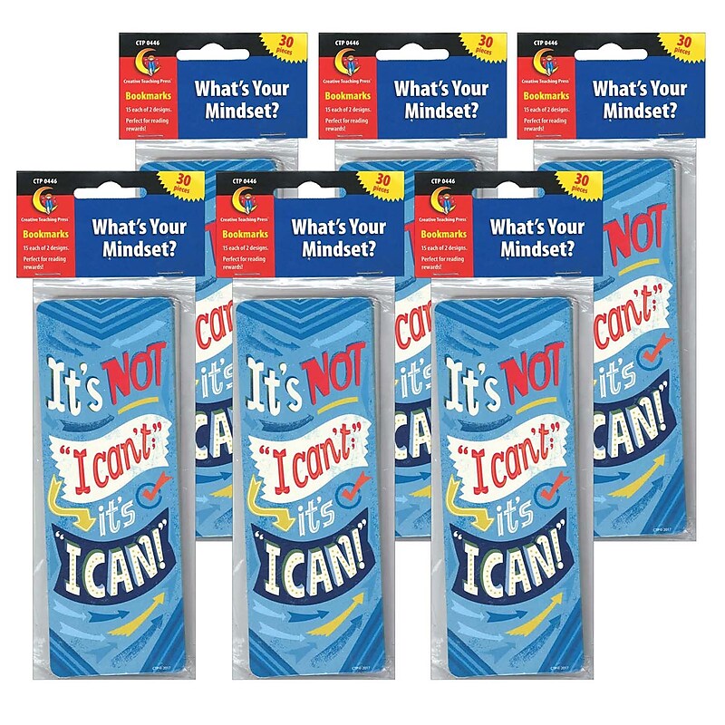 Creative Teaching Press What's Your Mindset? Motivational Bookmarks, 30 Per Pack, 6 Packs (CTP0446-6) image 1