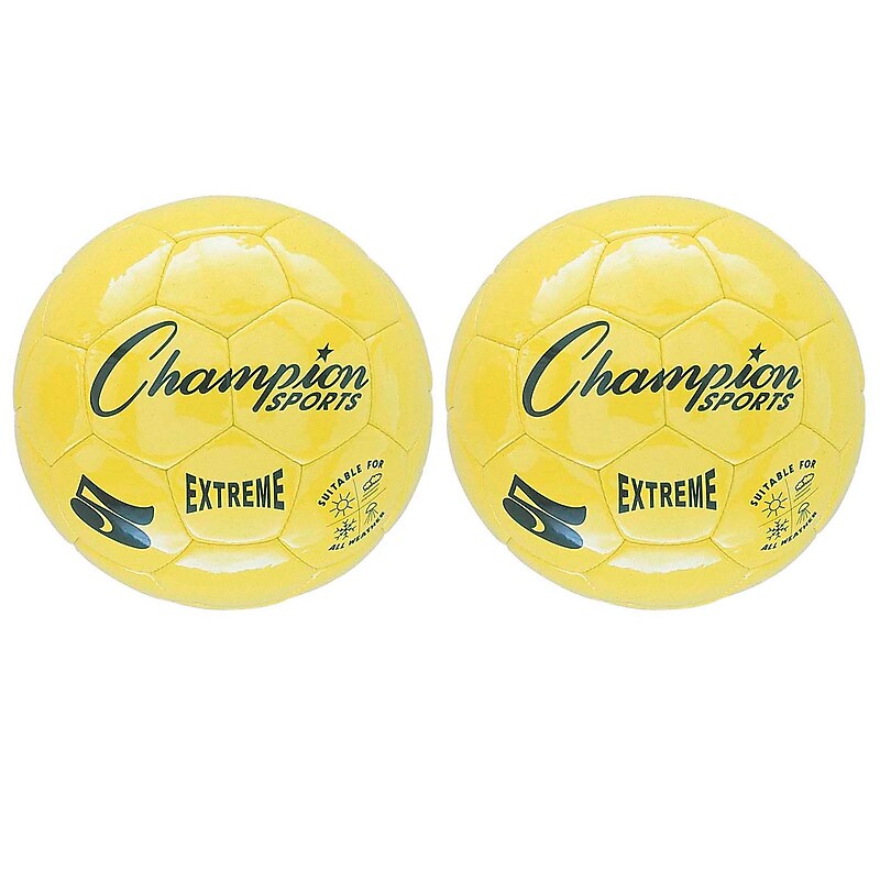 Champion Sports Extreme Soccer Ball, Size 5, Yellow, Pack of 2 (CHSEX5YL-2) image 1