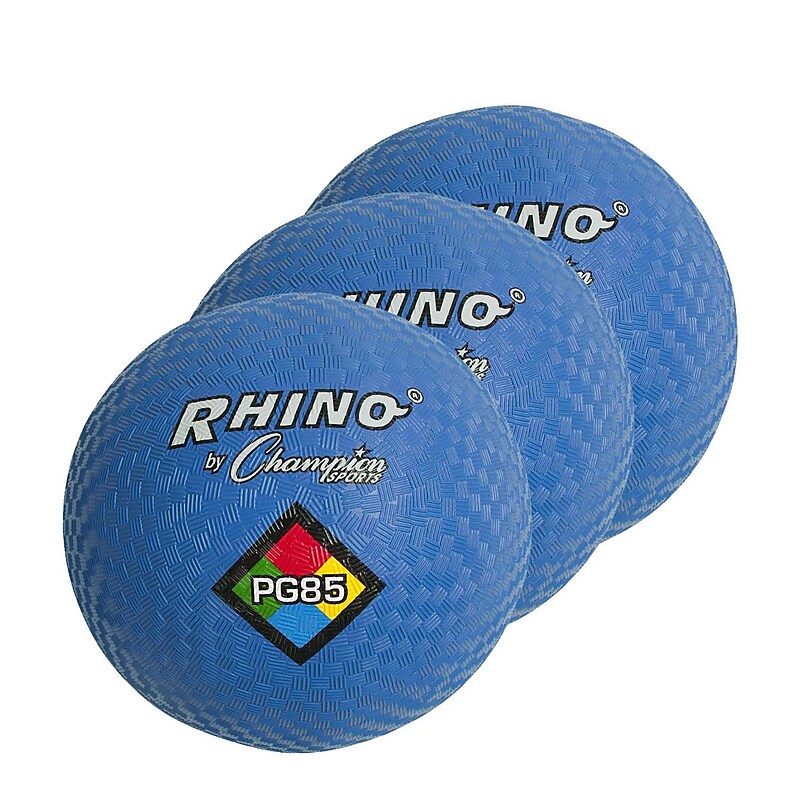 Champion Sports 8-1/2" Nylon/Rubber Playground Ball, Royal Blue, Pack of 3 (CHSPG85BL-3) image 1