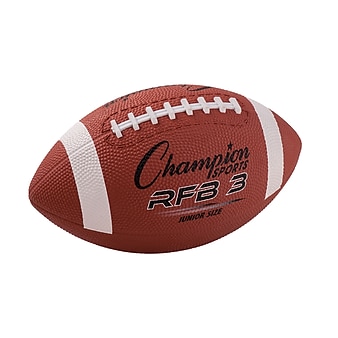 Champion Sports Junior Size Rubber Football, Brown, Pack of 2 (CHSRFB3-2)