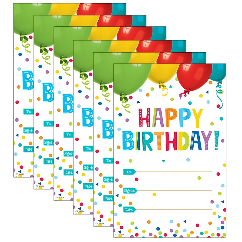 Creative Teaching Press Happy Birthday! Award, 30 Per Pack, 6 Packs (CTP1313-6) image 1