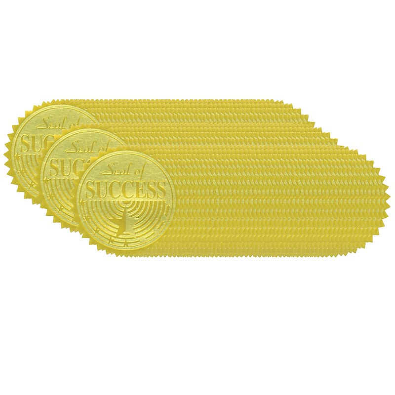 Hayes Publishing Gold Foil Embossed Seals, Seal of Success, 54 Per Pack, 3 Packs (H-VA376-3) image 1