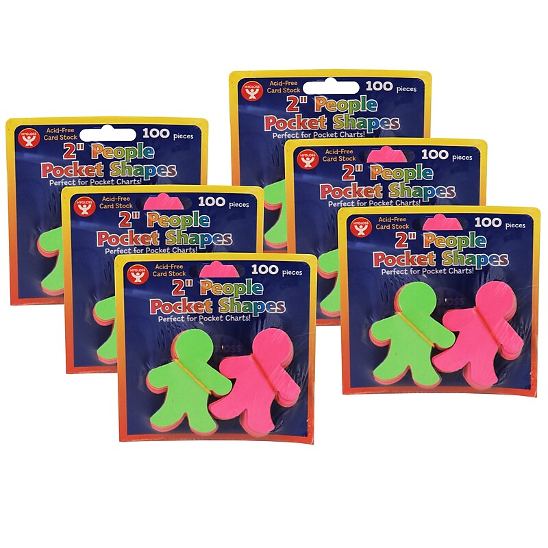 Hygloss Pocket Shapes, 2" People, 100/Pack, 6 Packs (HYG61521-6) image 1