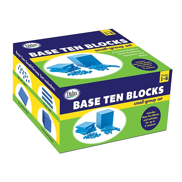 Didax Base Ten Blocks, Small Group Set, 161 Pieces (DD-211738