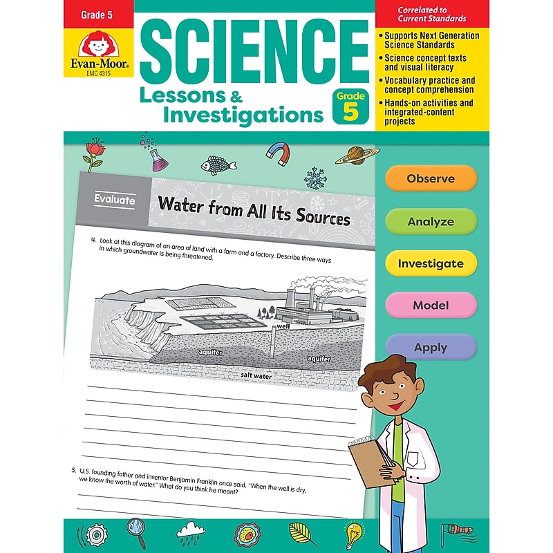 Evan-Moor Educational Publishers Science Lessons and Investigations for Grade 5 image 1