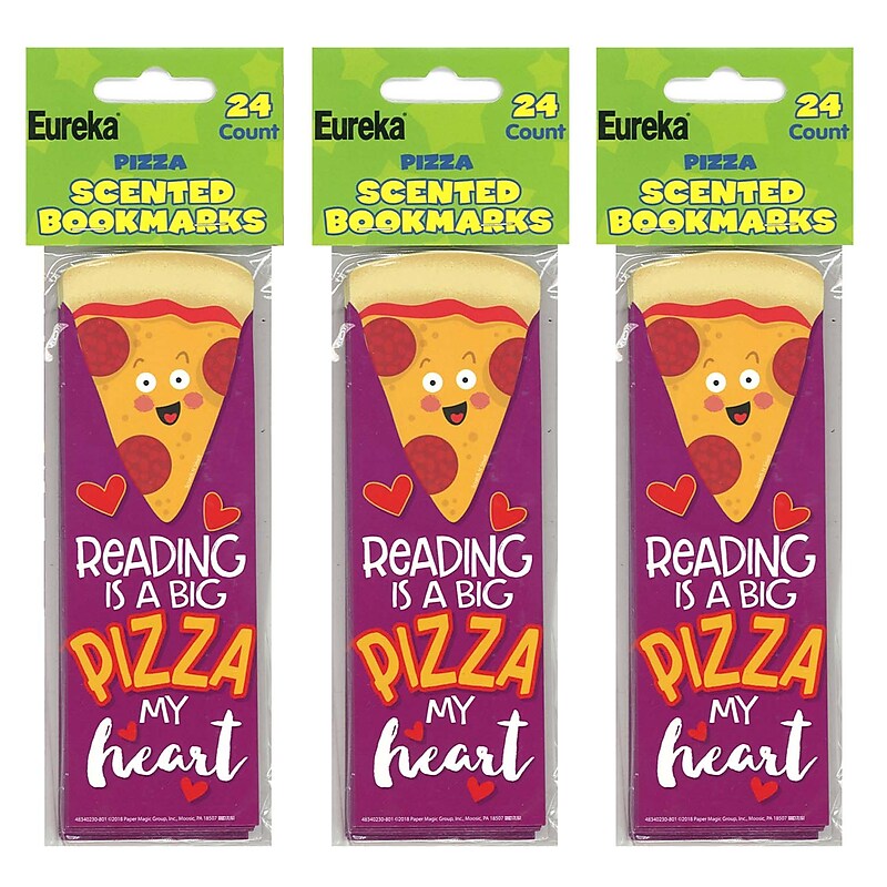 Eureka Pizza Scented Bookmarks, 24 Per Pack, 3 Packs (EU-834023-3) image 1
