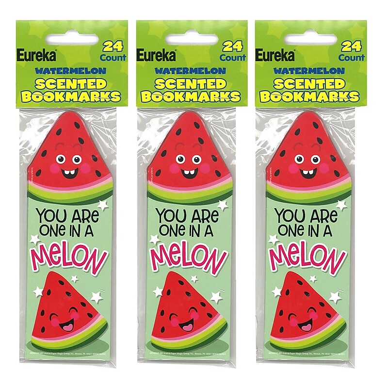 Eureka Watermelon Scented Bookmarks, 24 Per Pack, 3 Packs (EU-834039-3) image 1