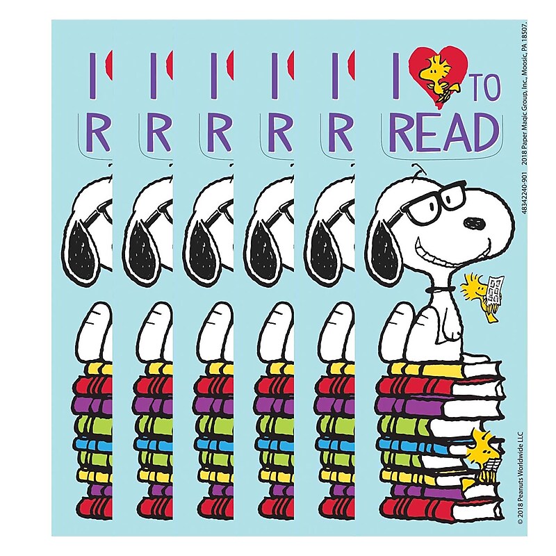Eureka Peanuts Reading Bookmark, 36 Per Pack, 6 Packs (EU-834224-6) image 1