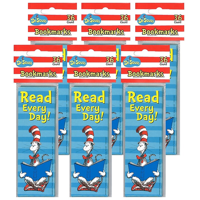 Eureka Cat in the Hat Read Every Day Bookmarks, 36 Per Pack, 6 Packs (EU-834280-6) image 1