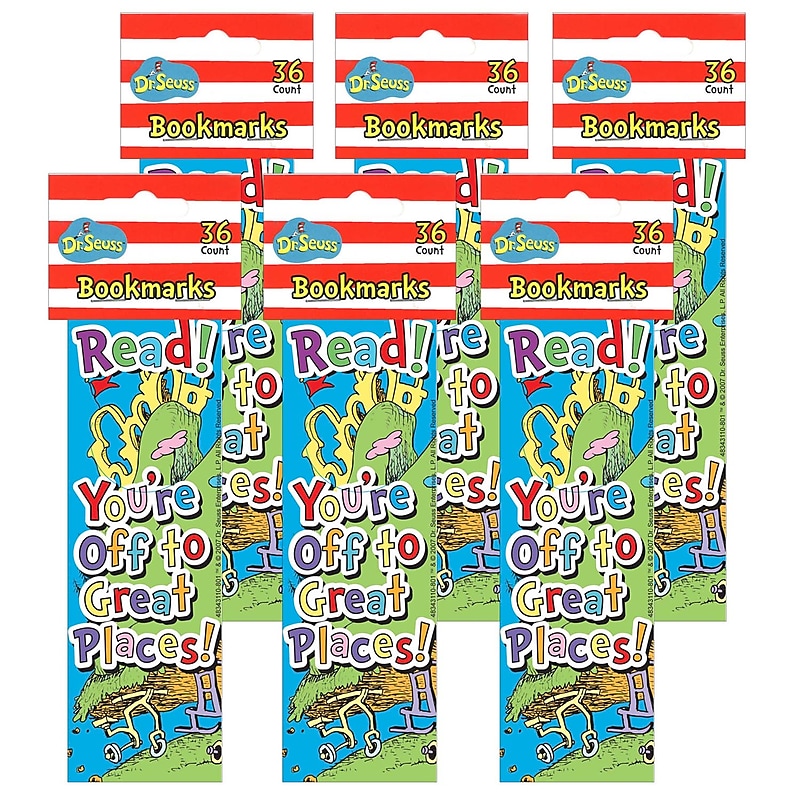 Eureka Dr. Seuss Oh, The Places... Bookmarks, 36 Per Pack, 6 Packs (EU-834311-6) image 1