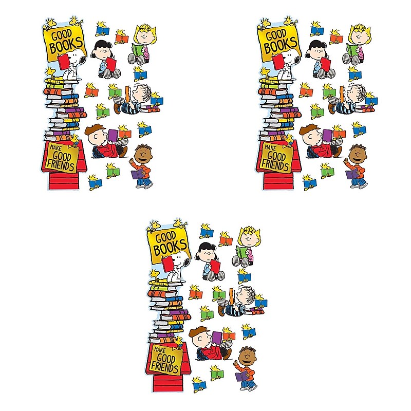 Eureka Peanuts® Reading All-In-One Door Decor Kit, 32 Pieces Per Set, 3 Sets (EU-849315-3) image 1