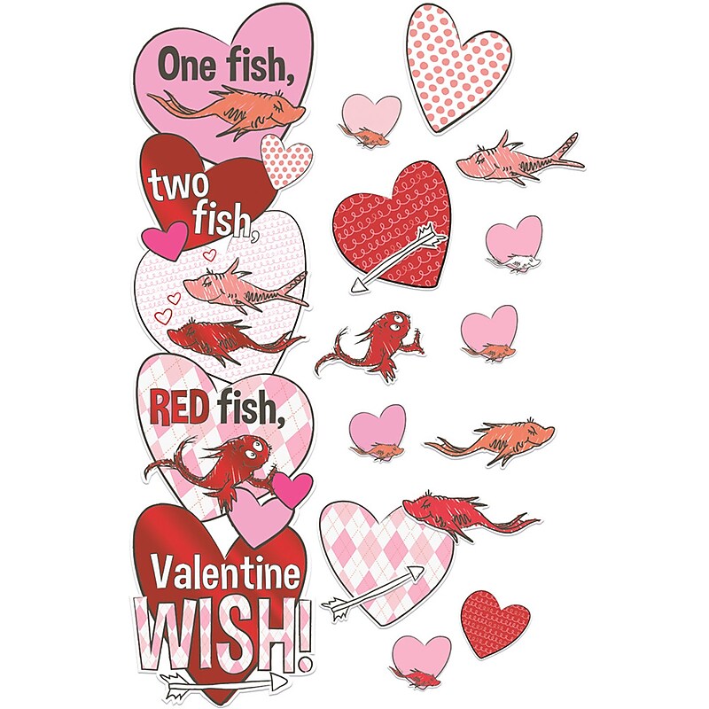 Eureka® Dr. Seuss™ One Fish, Two Fish Valentine's Day Wish All-In-One Door Decor Kit (EU-849330) image 1