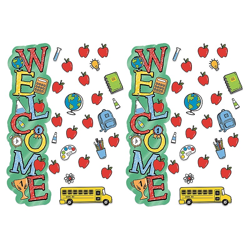 Eureka Back to School Welcome All-In-One Door Decor Kit, 40 Pieces Per Set, 2 Sets (EU-849337-2) image 1