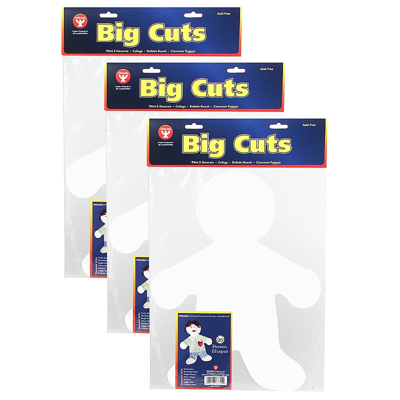 Hygloss People Cut-Out, White, Pre-K-5, 25/Pack, 3 Packs (HYG68355-3) image 1