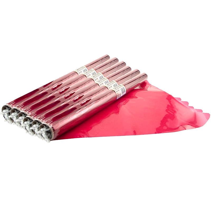 Hygloss Cello-Wrap Roll, Red, 20" x 12.5', 6 Rolls (HYG71502-6) image 1
