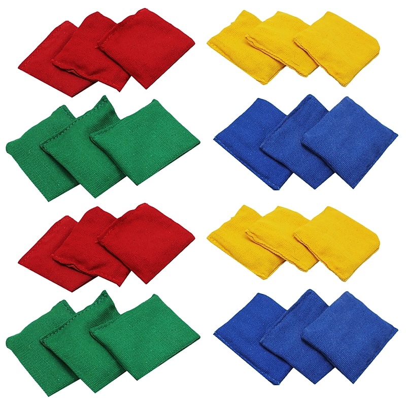 Martin Sports Nylon/Plastic Bean Bags, 2.5" x 3.5", Assorted, 12 Per Pack, 2 Packs (MASBB33-2) image 1