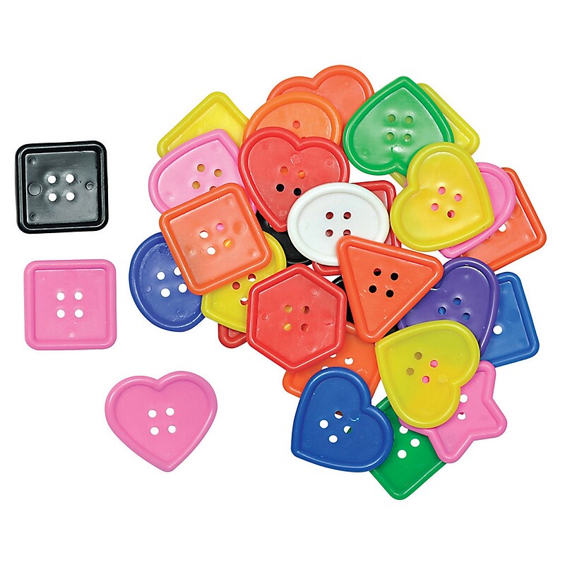 Roylco Really Big Buttons, 8 Shapes, 60/Pack, 3 Packs (R-2145-3) image 1