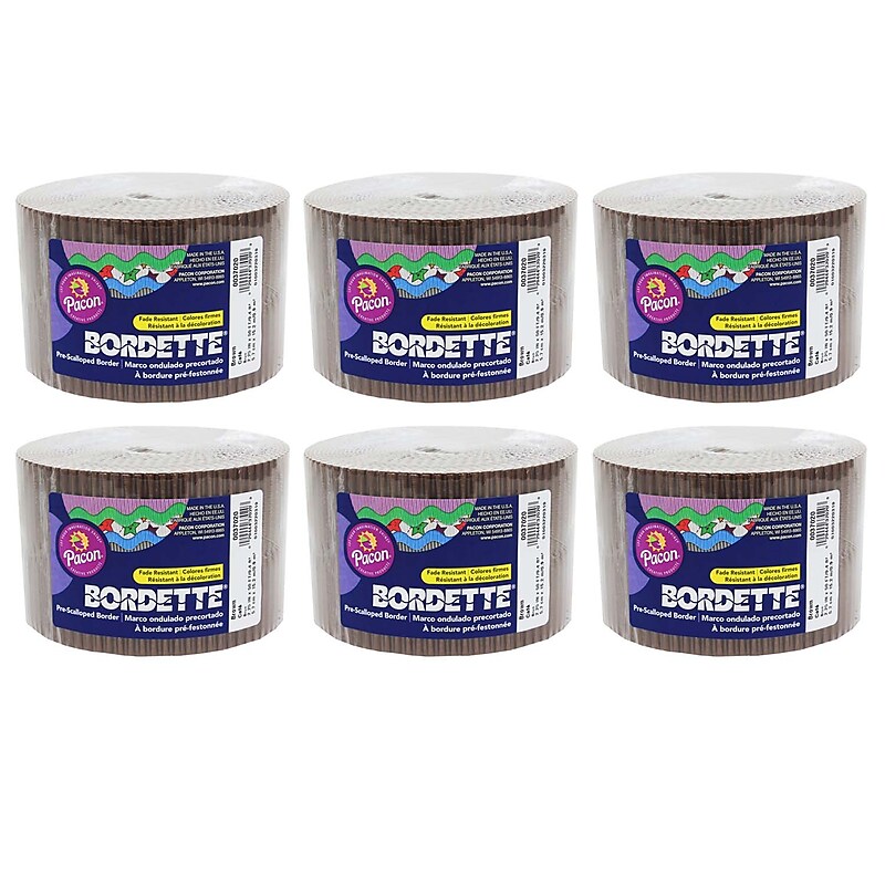 Bordette Decorative Border, Brown, 2-1/4" x 50', 6 Rolls (PAC37026-6) image 1
