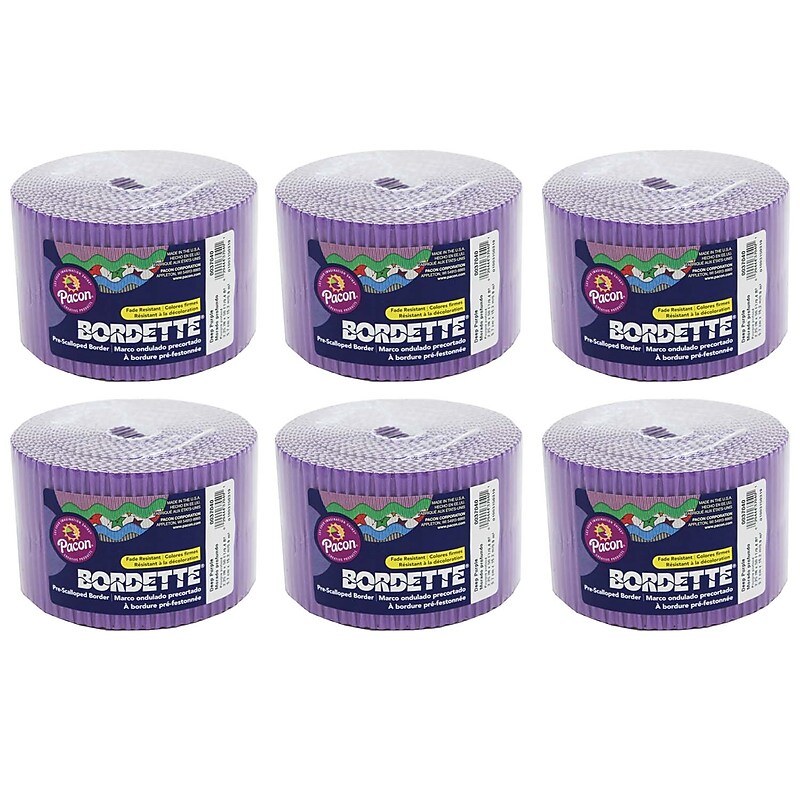Bordette Decorative Border, 2-1/4" x 50', Deep Purple, 6 Rolls (PAC37046-6) image 1