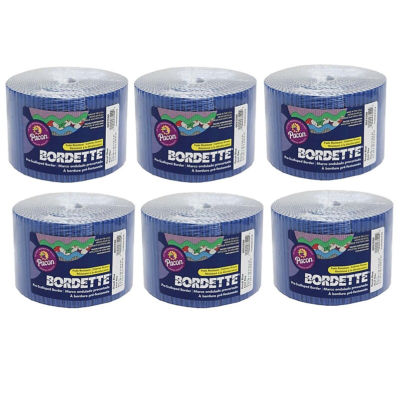 Bordette Decorative Border, Royal Blue, 2-1/4" x 50', 6 Rolls (PAC37206-6) image 1