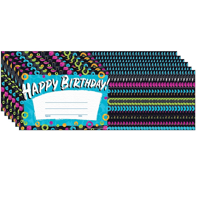 TREND Color Harmony Birthday Recognition Awards, 5.5" x 8.5", Multicolored, 30 Per Pack, 6 Packs (T-81090-6) image 1