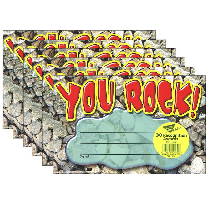 TREND You Rock! Recognition Awards, 30 Per Pack, 6 Packs (T-81401-6) image 1