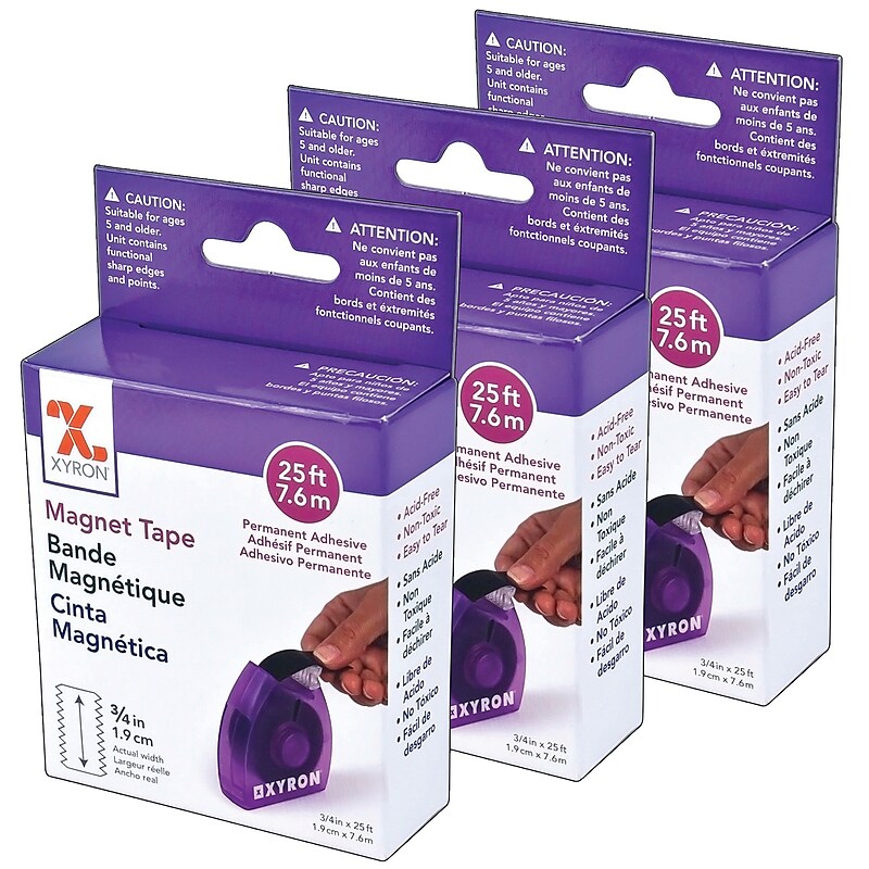 Xyron Magnet/Adhesive Tape, 3/4" x 25', Black, 3 Rolls (XY-XSDT002-3) image 1