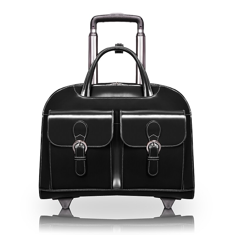 McKlein W Series Laptop Briefcase, Black Leather (96185A) image 1