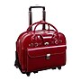 McKlein Roseville Leather Briefcase, Laptop Compatible, Rolling, TSA Checkpoint Friendly, Red (96646)~#|#~sp136103336_sc7