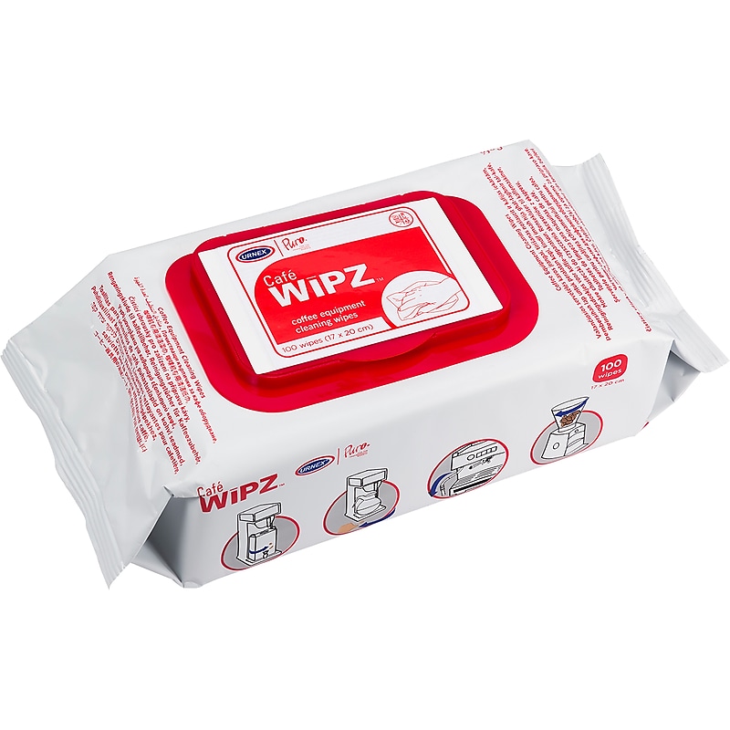 Urnex Cafe Wipz Coffee Equipment Cleaning Wipes, 100 Wipes/Bag (19-WIPZ12-100) image 1