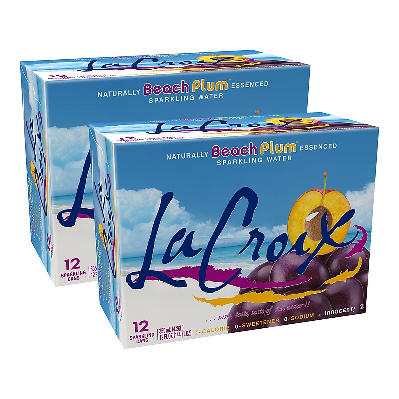 Lacroix Beach Plum Sparkling Seltzer Water, 12 oz., 24/Carton (15021762) image 1