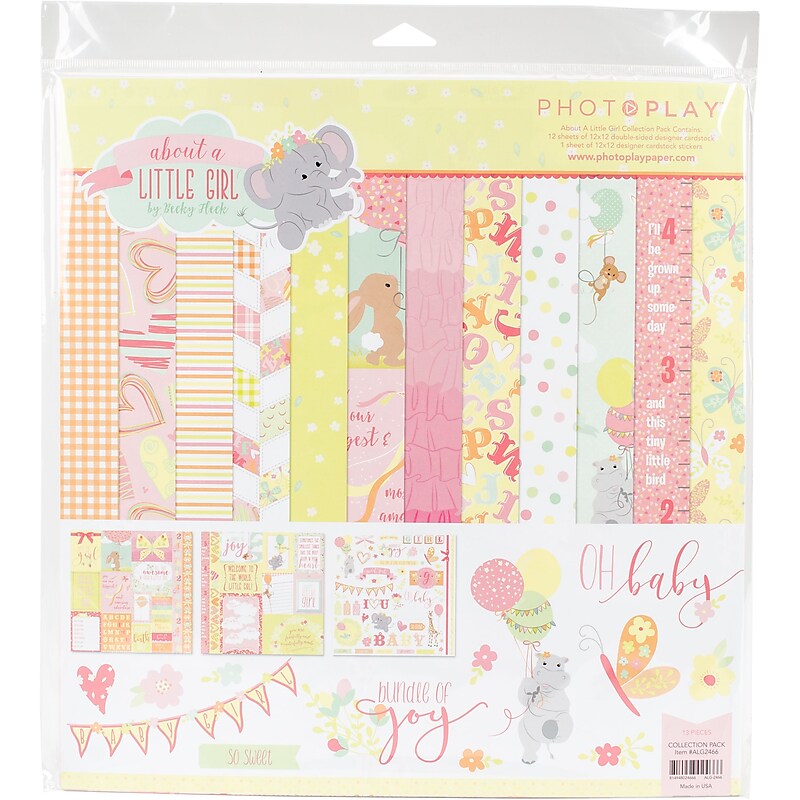 Photo Play Paper About A Little Girl Collection 12" x 12" Scrapbooking Paper Pack, Multicolored (ALG2466) image 1